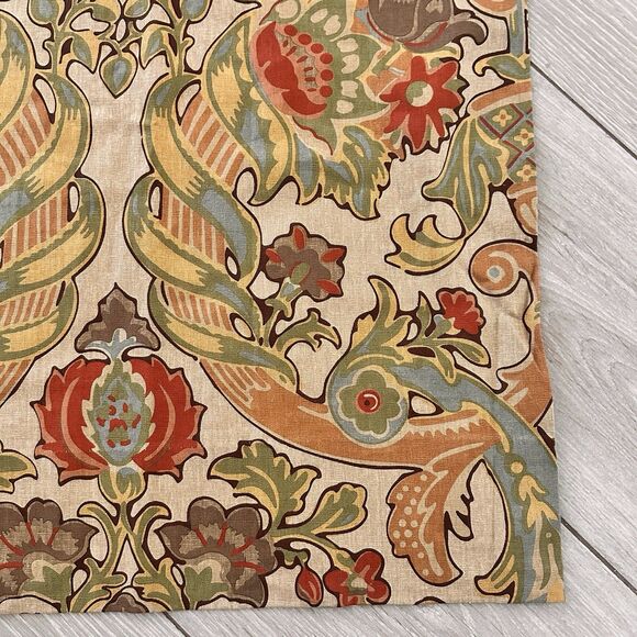 POTTERY BARN SIMONE Palampore Curtains 2 Panels Floral Linen Blend 50 x 96 Lined - Picture 4 of 11